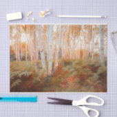 Fall Woodland Fern Forest Birch Trees Art Seidenpapier (Handwerk)