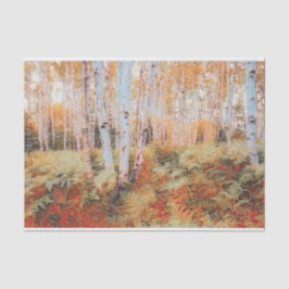 Fall Woodland Fern Forest Birch Trees Seidenpapier