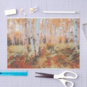 Fall Woodland Fern Forest Birch Trees Seidenpapier (Handwerk)