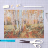 Fall Woodland Fern Forest Birch Trees Seidenpapier (Handwerk)