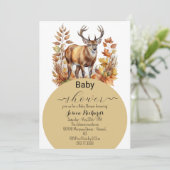 Fall Woodland Hirsche Tierwald Wasserfarbe Einladung (Stehend Vorderseite)