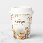 Fall Woodland Little Pumpkin Baby Dusche Pappbecher (Rückseite)