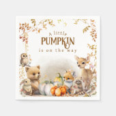 Fall Woodland Little Pumpkin Baby Dusche Serviette (Vorderseite)