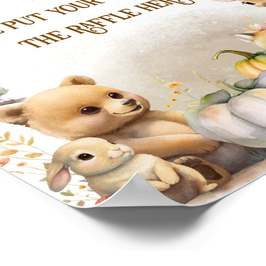 Fall Woodland Little Pumpkin Baby Dusche Winzer Poster (Ecke)