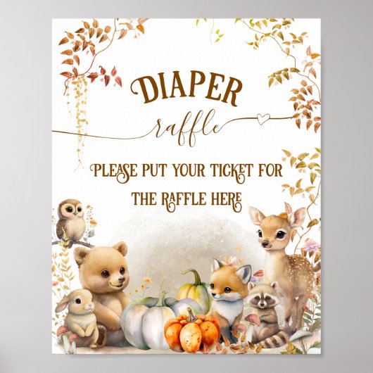 Fall Woodland Little Pumpkin Baby Dusche Winzer Poster (Vorne)