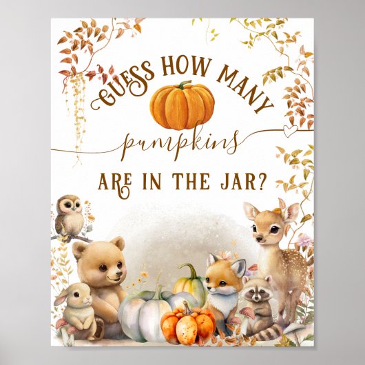 Fall Woodland Little Pumpkin Baby Showspiel Poster (Vorne)