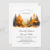 Fall Woodland, Pine Trees Hochzeit Einladung (Vorne/Hinten)