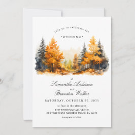 Fall Woodland, Pine Trees Hochzeit Einladung