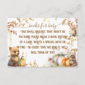 Fall Woodland Pumpkin Baby Showbücher Begleitkarte (Vorderseite)