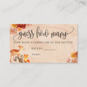 Fall Woodland Tiere schätzen, wie viele Game Card Visitenkarte (Vorderseite)