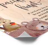 Fall Woodland Tiere Schnuller Jagdspiel-Zeichen Poster (Ecke)