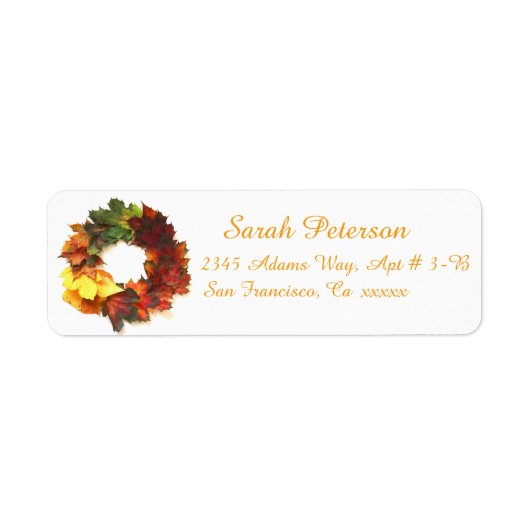 Fall Wreath Address Labels (Vorne)