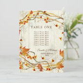 Fall Wreath Bittersweet Rustic Weddings Numbers Einladung (Stehend Vorderseite)