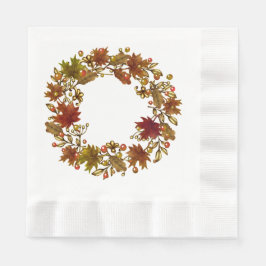 Fall Wreath Cocktail Paper Napkin Serviette