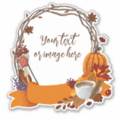 Fall Wreath Digital Painting Aufkleber (Vorderseite)