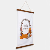 Fall Wreath Digital Painting Hoodie Wandteppich Mit Holzrahmen (Gewinkelt)