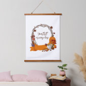 Fall Wreath Digital Painting Hoodie Wandteppich Mit Holzrahmen (Schlafzimmer)