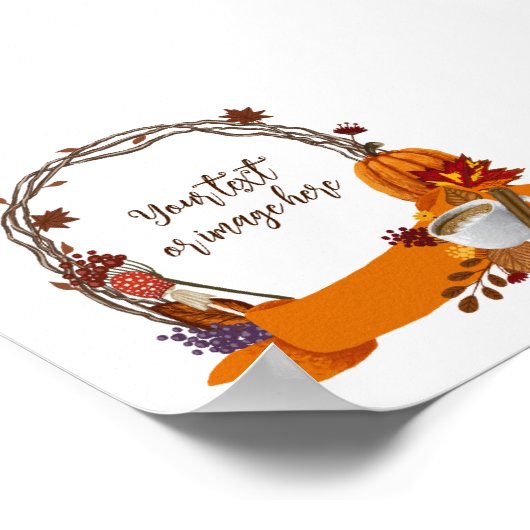 Fall Wreath Digital Painting Poster (Ecke)