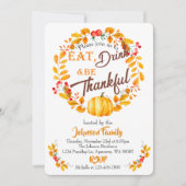 Fall Wreath Erntedank Dinner Einladung (Vorderseite)