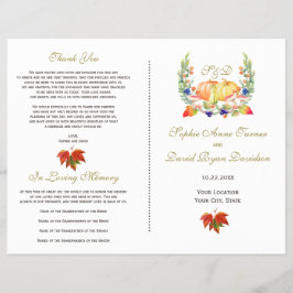 Fall-Wreath-Erntedank-Hochzeitsprogramm Flyer