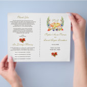 Fall-Wreath-Erntedank-Hochzeitsprogramm Flyer (Hand)
