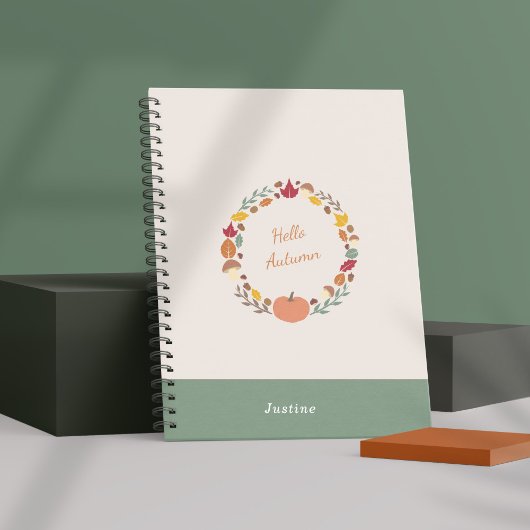 Fall Wreath-Notebook Notizblock