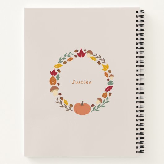 Fall Wreath-Notebook Notizblock (Rückseite)