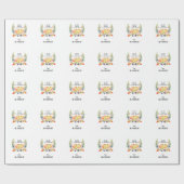 Fall Wreath Pumpkins Erntedank Dinner Monogram Geschenkpapier (Flach)