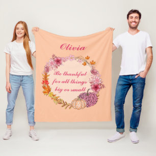 Fall Wreath Quote Fleece Blanket