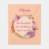 Fall Wreath Quote Fleece Blanket (Vorderseite)