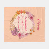 Fall Wreath Quote Fleece Blanket (Vorderseite (Horizontal))