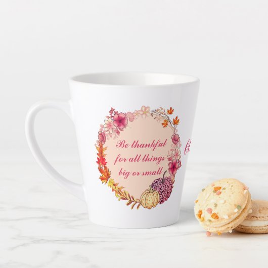 Fall Wreath Quote Latte Tasse (Beispiel)