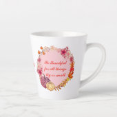Fall Wreath Quote Latte Tasse (Rechts)