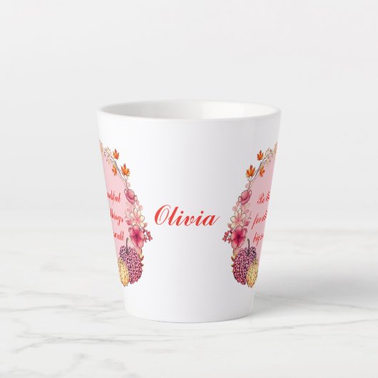 Fall Wreath Quote Latte Tasse (Vorderseite)