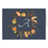 Fall-Wreath-Script-Monogram-Mitteilungskarten - bl (Vorderseite (Horizontal))