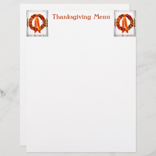 Fall Wreath Thanksgiving Menu (Vorne/Hinten)