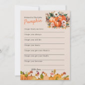 Fall Wünsche für Kürbis Baby-Duschkarte Einladung (Vorderseite)
