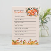 Fall Wünsche für Kürbis Baby-Duschkarte Einladung (Stehend Vorderseite)