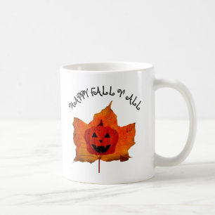 FALL Y' ALL AUTUMN LEAVES FUNNY PUMPKIN KAFFEETASSE