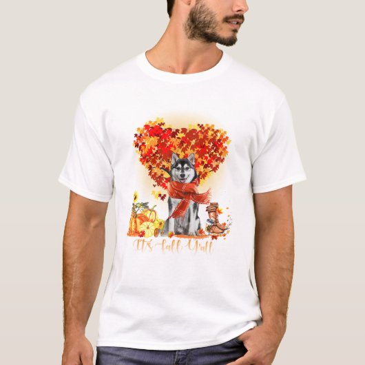 Fall Y all Husky Dog Lovers T-Shirt (Vorderseite)