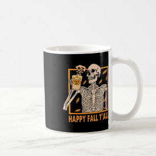 Fall Y'all Frauen Halloween Skelett Kürbisgewürz  Kaffeetasse