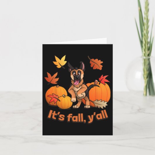 Fall Yall German Shepherd Puppy Karte (Vorderseite)