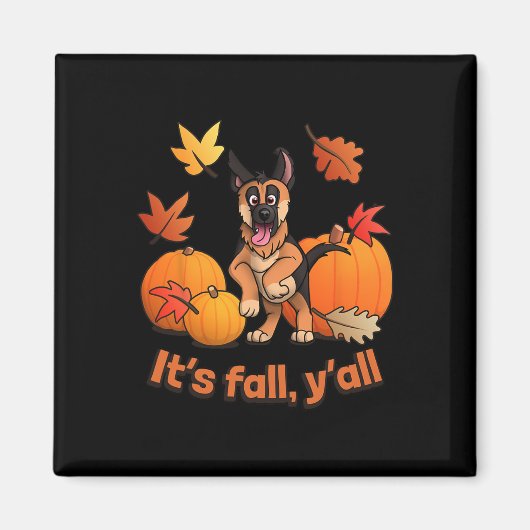Fall Yall German Shepherd Puppy Magnet (Vorne)