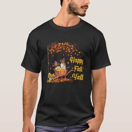 Fall Y'all Jack Russell Autumn Fall Maple Leaf Men T-Shirt (Vorderseite)