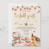 Fall Y'all Party Fall Harvest Party Pumpkin Einladung (Vorderseite)