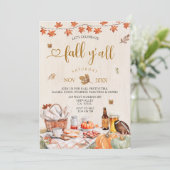 Fall Y'all Party Fall Harvest Party Pumpkin Einladung (Stehend Vorderseite)
