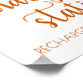 Fall | Zeichen für die Orange Charge Station Burnt Poster (Ecke)