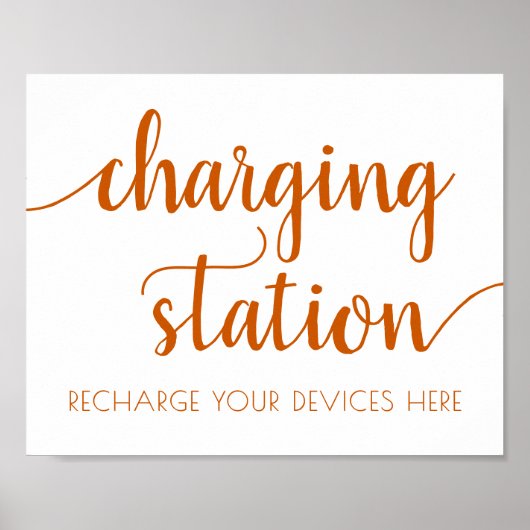 Fall | Zeichen für die Orange Charge Station Burnt Poster (Vorne)