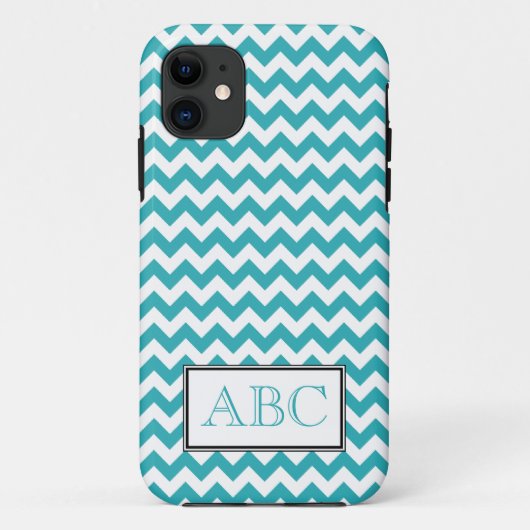 Fall Zickzack Türkis & Weißes iPhone 5 Case-Mate iPhone Hülle (Rückseite)