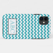 Fall Zickzack Türkis & Weißes iPhone 5 Case-Mate iPhone Hülle (Rückseite (Horizontal))